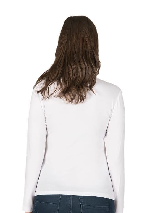 Yüksek pamuk oranlı Uzun Kollu Bluz Özkan 7124 - Beyaz