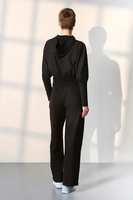 Kapşonlu Eşofman Pijama Takımı Polyester Elastan Doreanse 4045 - Siyah