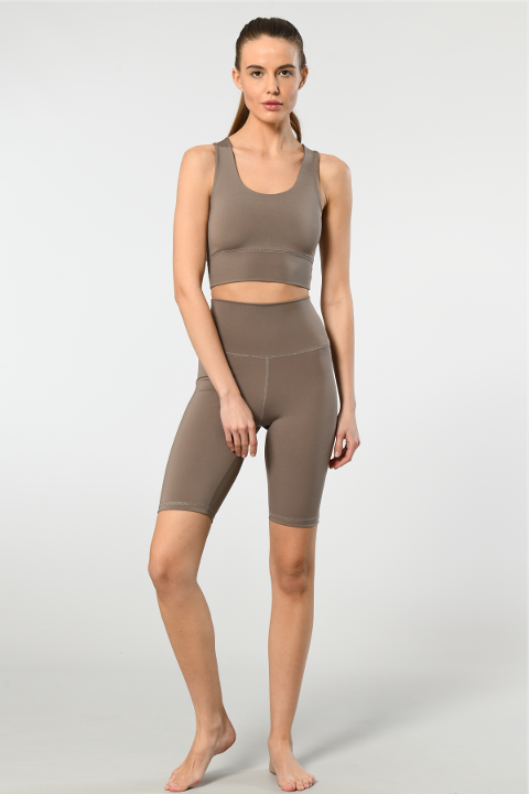 Yüksek Bel Esnek Kadın Bisikletçi Taytı Türen 3704 - 2