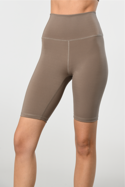 Yüksek Bel Esnek Kadın Bisikletçi Taytı Türen 3704 - Vizon