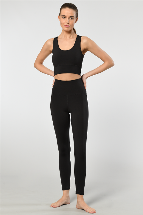 Süper Yüksek Bel Kadın Tayt Somon Polyamid Elastan Türen 3703 - Siyah