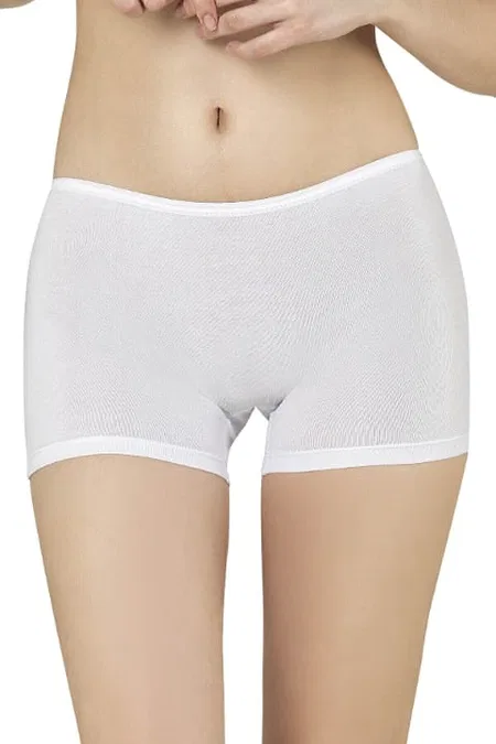 Yüksek Bel Pamuklu Boxer Külot Özkan 0412 - Beyaz