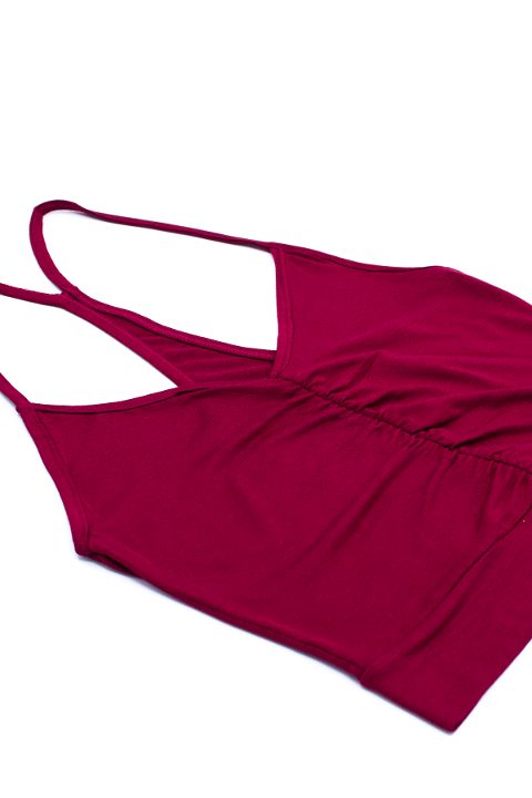 Büzgülü Balensiz Sporcu Sütyeni Öts 6071 - Bordo