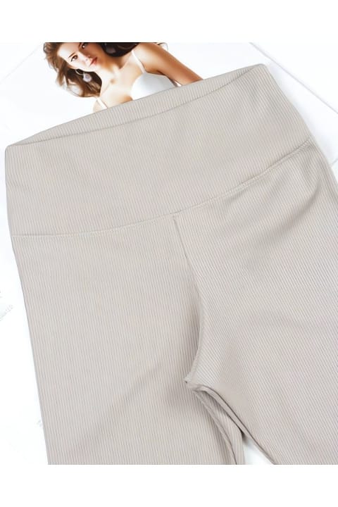 Yüksek Bel Toparlayıcı Dalgıç Kumaş Tayt Kota 4117 - Gri