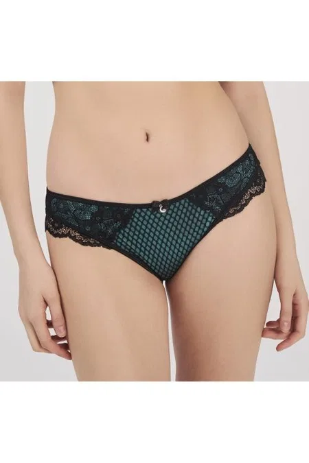 Pamuklu Transparan Slip Külot Yeşil Moonlight 3213 - Yeşil