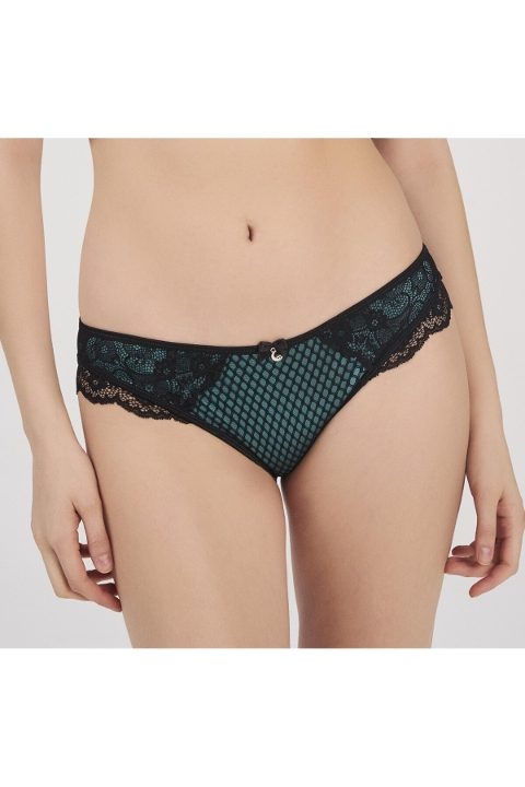 Pamuklu Transparan Slip Külot Yeşil Moonlight 3213 - Yeşil