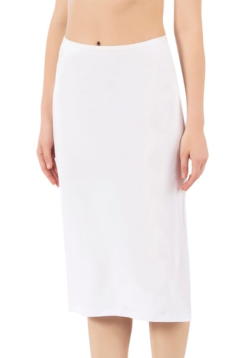 Viskon Diz Altı Astar Jüpon Kombinezon Özkan 26992 - Beyaz