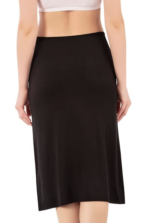 Viskon Diz Altı Astar Jüpon Kombinezon Özkan 26992 - Siyah