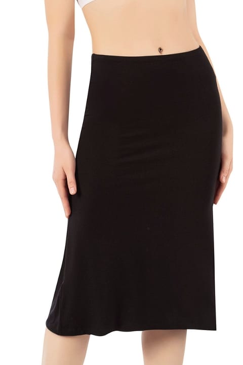 Viskon Diz Altı Astar Jüpon Kombinezon Özkan 26992 - Siyah