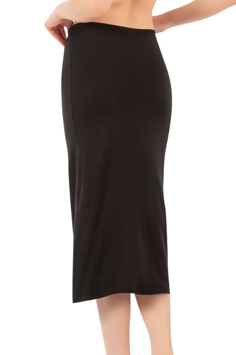 Kadın Viskon Uzun Diz Altı Kombinezon Özkan 26975 - Siyah
