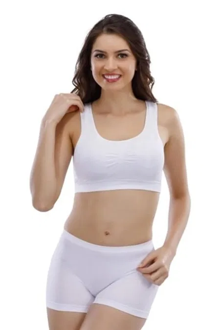 Kalın Askılı Beyaz Toparlayıcı Büstiyer Liza 15005 - Beyaz