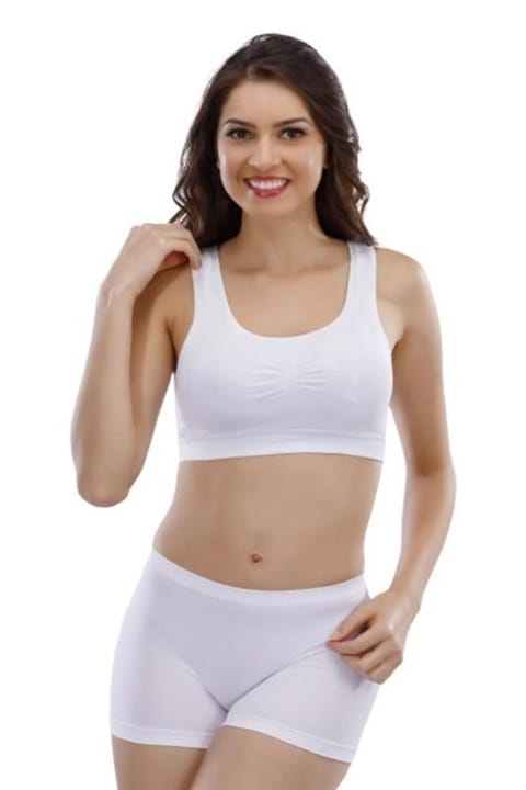 Kalın Askılı Beyaz Toparlayıcı Büstiyer Liza 15005