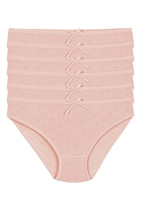 Yüksek Bel Destekli Pamuklu Bikini Külot Yıldız 3573 - Pudra