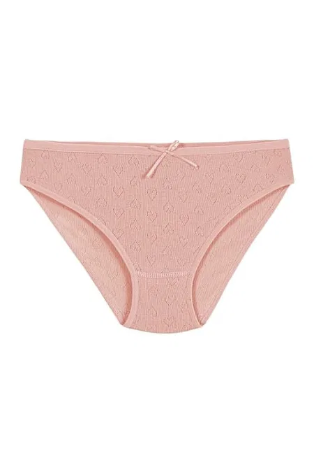 Yüksek Bel Destekli Pamuklu Bikini Külot Yıldız 3573 - Pudra