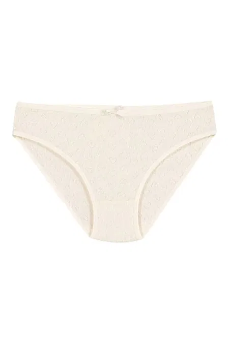 Yüksek Bel Pamuk Kadın Bikini Külot Ekru 6'lı Paket Yıldız 3577 - Ekru