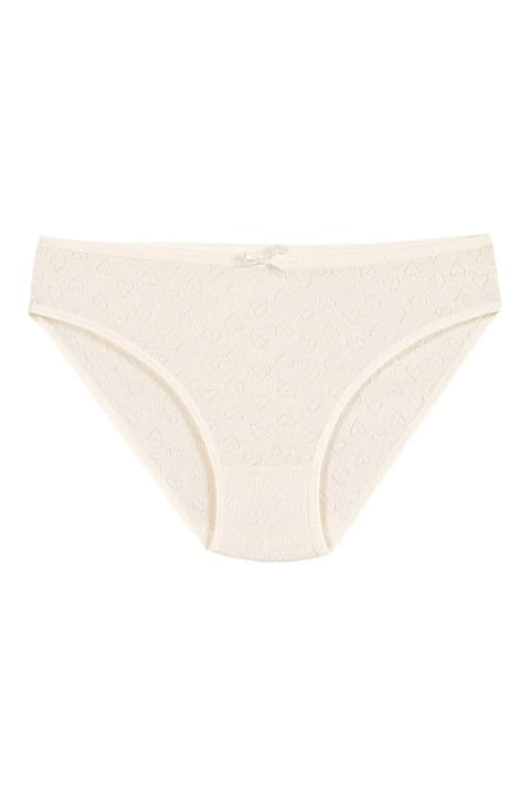 Yüksek Bel Pamuk Kadın Bikini Külot Ekru 6'lı Paket Yıldız 3577 - Ekru