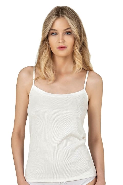 Viskon Esnek İnce Askılı Kadın Atlet Özkan 26763 - Ekru