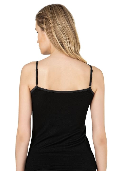 Viskon Esnek İnce Askılı Kadın Atlet Özkan 26763 - Siyah