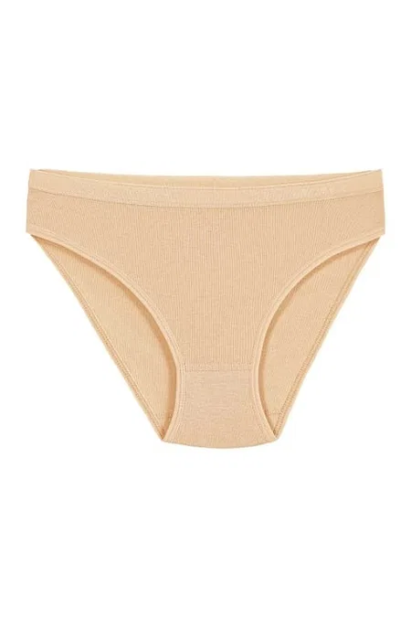 Yüksek Bel Pamuk Bikini Külot 6'lı Paket Yıldız 3720 - Ten
