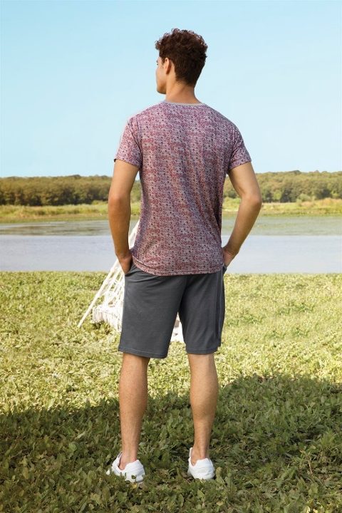 Doreanse Desenli Kısa Kollu V Yaka Şort T-Shirt Pijama Takımı Doreanse 4753 - Görsel 2