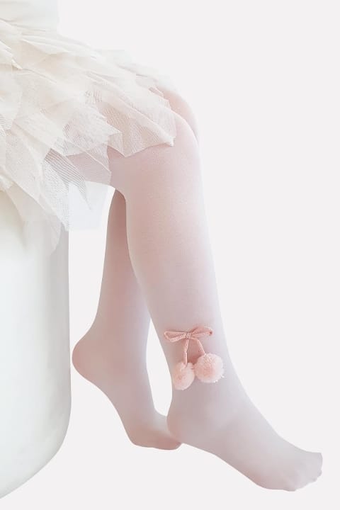 Kaydırmaz Tabanlı Pamuklu Çocuk Külotlu Çorap Daymod 2112024 - Pembe