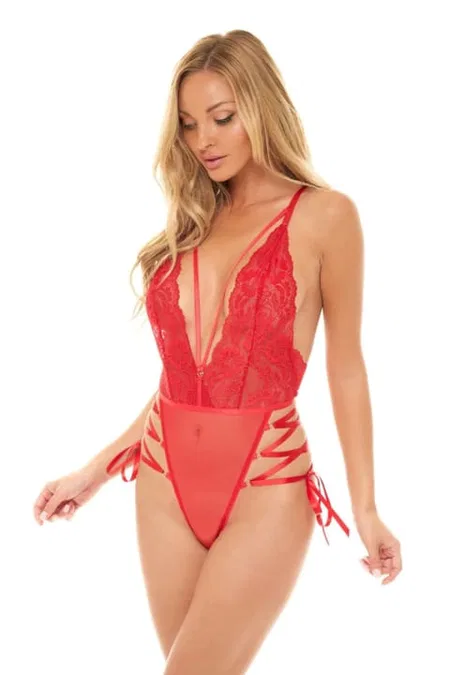 Kırmızı Dantel Ve Tül Detaylı Body For Dreams 8600 - Kırmızı