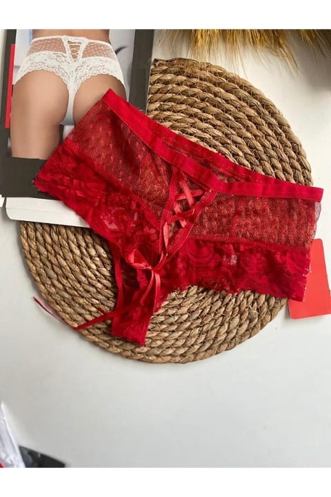 Kırmızı Puantiyeli Dantelli Tek Parça Body Lily Bianca 100 - 2