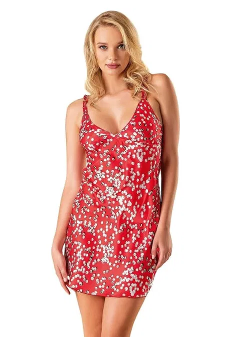 Kırmızı Saten Kadın Gecelik Ahu Lingerie 8145 - Kırmızı