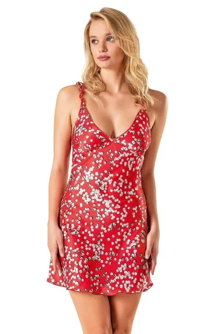 Kırmızı Saten Kadın Gecelik Ahu Lingerie 8145 - Kırmızı