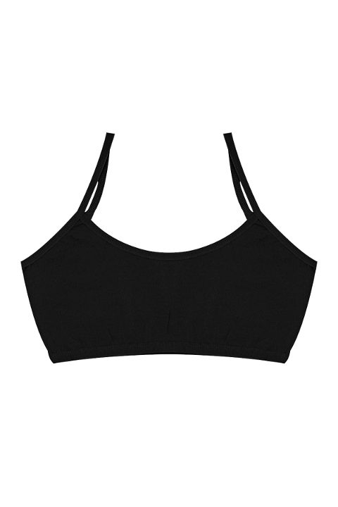 Yumuşak Pamuklu Balensiz Kız Büstiyer Seti Öts 6100 - Siyah