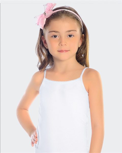 Pamuk Ribana Geniş Askılı Kız Çocuk Atlet Öts 8034 - Beyaz