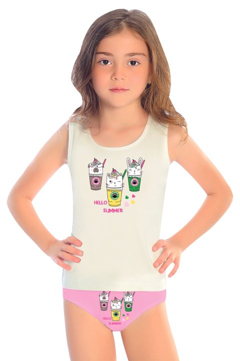 Pamuklu Geniş Askılı Kız Çocuk Atlet Öts 8636 - Görsel