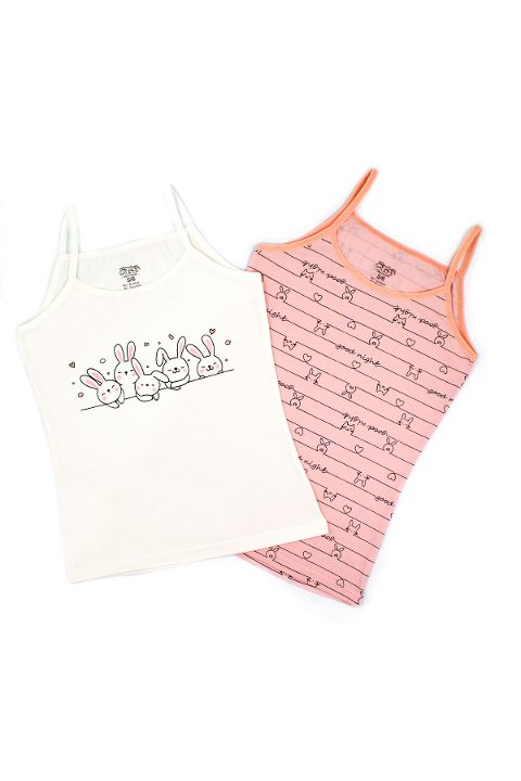 Pamuklu Geniş Askılı Kız Çocuk Atlet Öts 8152 - Ekru