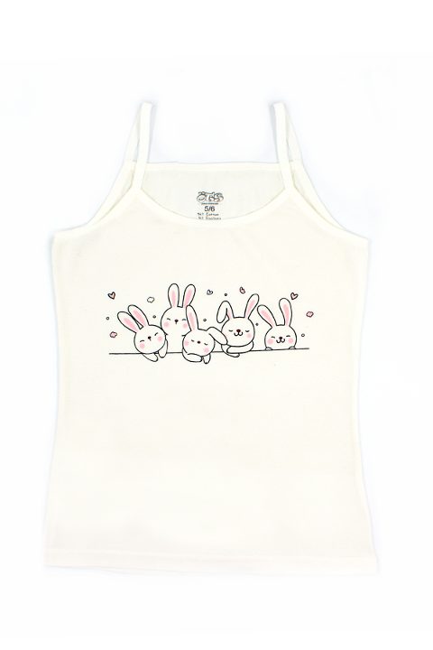 Pamuklu Geniş Askılı Kız Çocuk Atlet Öts 8152 - Ekru