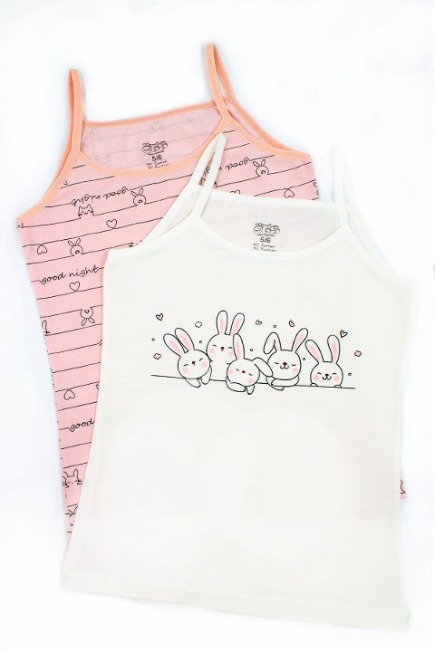 Pamuklu Geniş Askılı Kız Çocuk Atlet Öts 8152 - Ekru