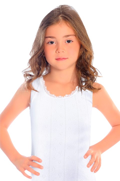 Pamuk Ribana Geniş Askılı Kız Çocuk Atlet Öts 8014 - 2