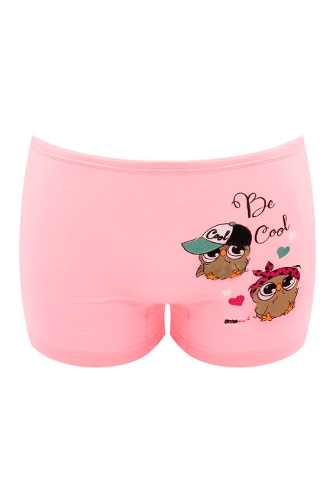 Pamuklu Esnek Lastik Kız Çocuk Boxer Külot Öts 8245 - Pembe