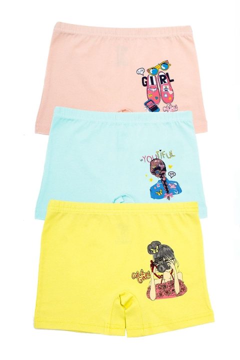 Pamuklu Lastikli Kız Çocuk Boxer Öts 8701