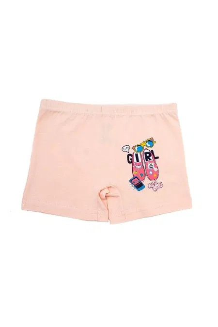 Pamuklu Lastikli Kız Çocuk Boxer Öts 8701 - Somon