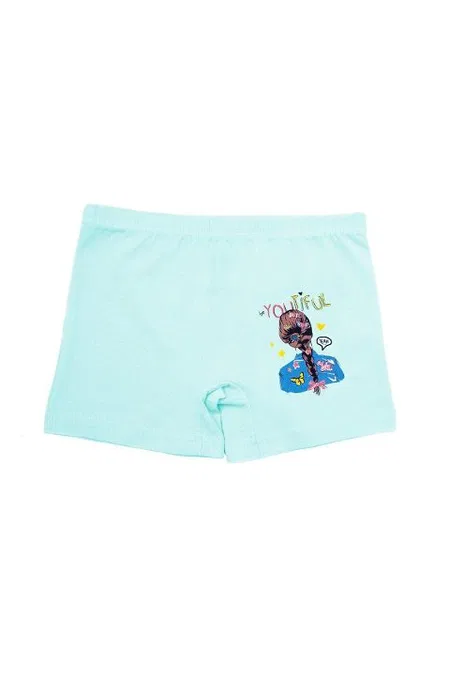 Pamuklu Lastikli Kız Çocuk Boxer Öts 8701 - Yeşil