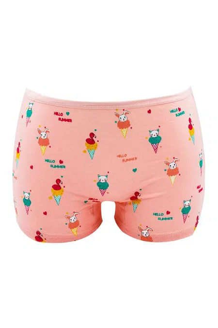 %100 Pamuklu Yumuşak Bel Lastikli Kız Çocuk Boxer Öts 8239 - Somon