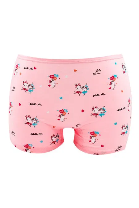 %100 Pamuklu Yumuşak Bel Lastikli Kız Çocuk Boxer Öts 8239 - Pembe