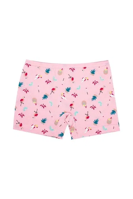 Pamuklu Lastikli Kız Çocuk Boxer Külot Öts 8392 - Pembe