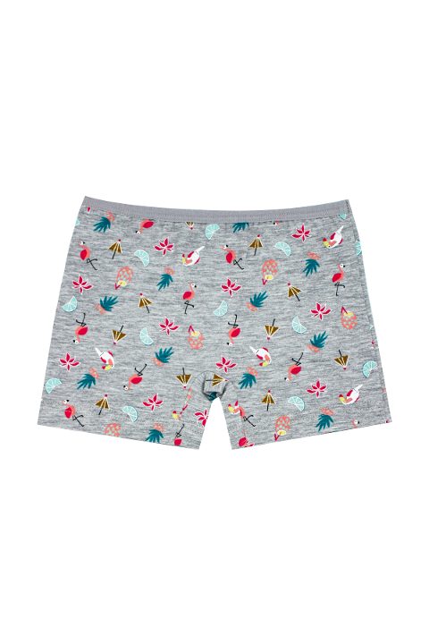 Pamuklu Lastikli Kız Çocuk Boxer Külot Öts 8392 - Gri