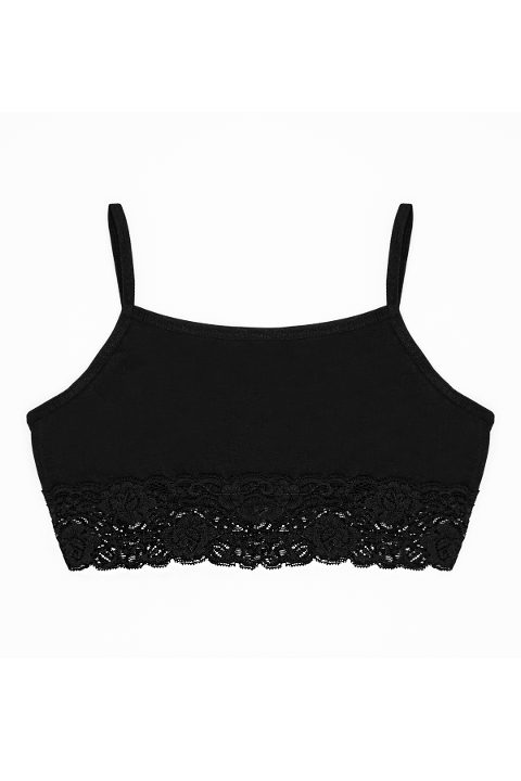 Yumuşak Pamuklu Balensiz Büstiyer Seti Öts 6138 - Siyah