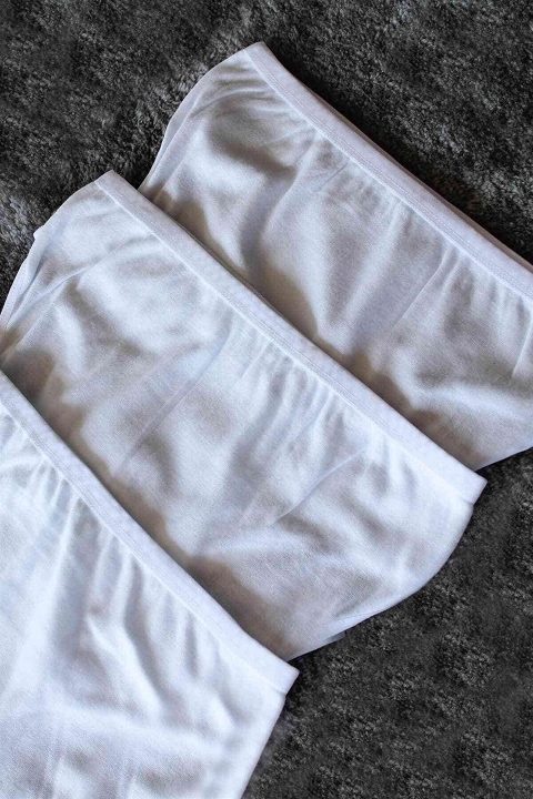 %100 Pamuk Ribana Kız Çocuk Külot 3'lü Paket Arma Yıldız 5532 - Beyaz