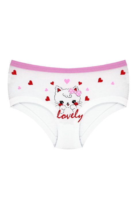 Pamuklu Lastikli Bel Detaylı Kız Çocuk Külot Öts 8216 - 2