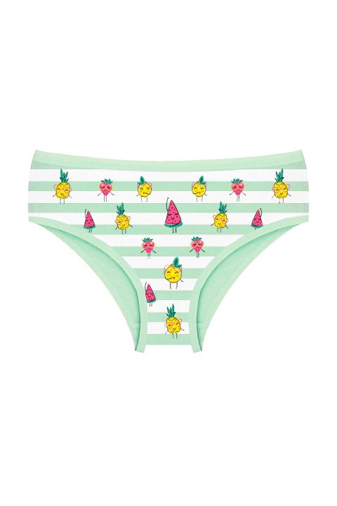 %100 Pamuklu Esnek Bel Lastiği Kız Çocuk Külotu Öts 8814 - Yeşil