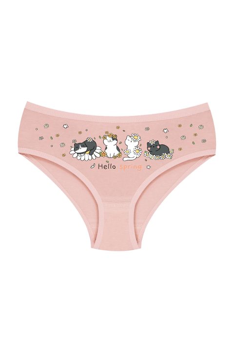 Pamuklu Esnek Lastikli Kız Çocuk Külot Öts 8260 - Somon