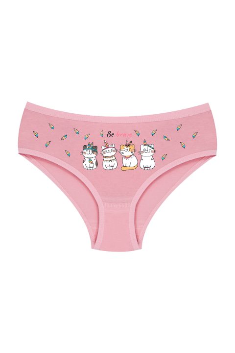 Pamuklu Esnek Lastikli Kız Çocuk Külot Öts 8260 - Pembe